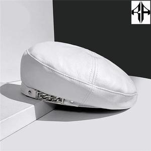 Gorra plana clásica Vintage para hombre 100% Tweed genuino cuero PU logotipo personalizado Casual invierno/primavera/verano Ivy Hat-Servicio al por mayor - Product Image 2