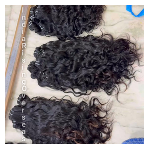 Raw Natural Curly Machine Doble trama 100% Sin enredos Indian Human Single Donor Extensiones de cabello sin procesar Precio más bajo - Product Image 5