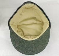 Casquette de campagne allemande M43 de la Seconde Guerre mondiale en laine grise, broderie manuelle et machine, motif personnalisé, tissu respirant pour usage décontracté en extérieur