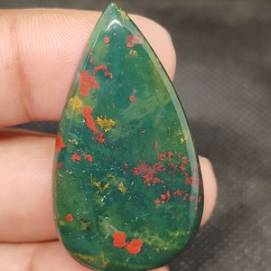 Gran oferta, cabujón de jaspe de sangre Natural, piedra preciosa suelta (verde y roja) para envoltura de alambre y joyería personalizada - Product Image 1