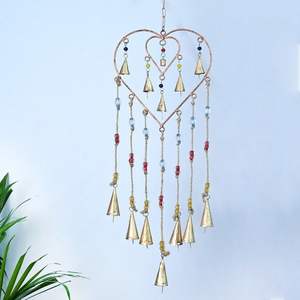 กระดิ่งเหล็กรูปหัวใจแขวนโลหะกระดิ่งลมสำหรับระเบียงบ้านเสียงกระดิ่งตกแต่งสวนกลางแจ้ง - Product Image 1