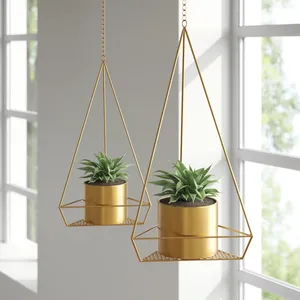Grands jardinières et pots de fleurs suspendus métalliques polis et brillants Jardinière et pot en métal très durables à prix compétitif - Product Image 1