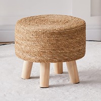 Vente en gros d'un nouvel article pouf rond en jonc de mer coussin tissé naturel pouf tabouret pouf meubles de maison faits à la main au Vietnam