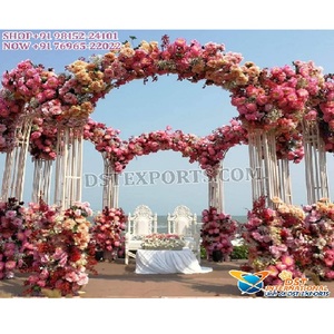 Décoration de mariage en plein air en métal Mandap Stage Portable Modern Special Design Elegant Contemporary Wedding Decor - Product Image 1