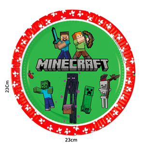 Assiettes jetables Minecraft 23 cm 8 pièces Fournitures de fête - Product Image 2