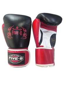 ถุงมือชกมวยหนังแท้คุณภาพสูง สีดำแดง น้ำหนักเบา แบบเต็มนิ้ว สำหรับฝึกซ้อม MMA และชกมวย - Product Image 2