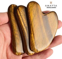 Beautiful Tiger Eye Gua Sha Massager Amethyst Natural Skin Care Healing Equipment Acheter en ligne chez Amayra Crystals Exports