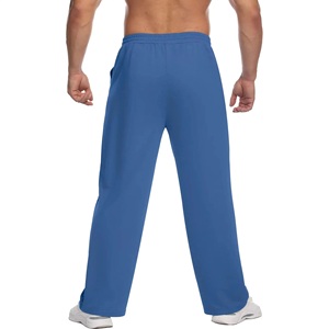 Pantalon ample pour homme à coupe large, avec cordon de serrage, en coton double tricot, coutures plates, idéal pour la gym, le travail physique et les exercices de curling au marteau - Product Image 5