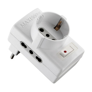 Adattatore 10/A 2 Prese Bipasso + 1 Schuko con Interruttore di Sicurezza - Product Image 1