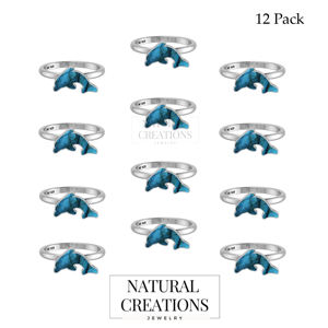 แหวนเงิน925วางซ้อนกันได้ตั้งเป็นพลอยลาบราดอไรต์สำหรับปลาโลมาแผ่นบางธรรมชาติที่ทันสมัยใช้ได้ทั้งชายและหญิง - Product Image 2