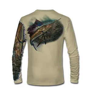 Chemises de pêche à manches longues en polyester 100% antibactérien UPF 50 personnalisé - Product Image 3