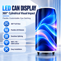 Écran LED en forme de canette avec roues, 800 nits, affichage numérique mobile, écran publicitaire commercial pour la promotion des événements en centre commercial