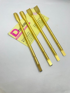 Empujador de cutículas de acero inoxidable, chapado en oro mate, reutilizable, sostenible, de alta calidad, en forma de cuchara Doble - Product Image 2