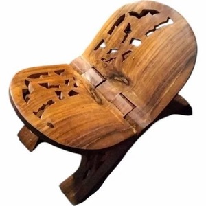 Modern Handcrafted Wooden Bookstand with Storage Box Foldable Carved Quran Holder Elegant Bookends - Product Image 2