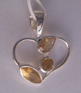 Shah Gems Handmade 925 Sterling Silver Religious Style Natural <b>Citrine</b> Pendant with Bezel Setting Number Pattern Charm for Women - Product Image 1
