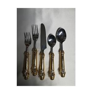 luxury cutlery set Wedding 5 pcs gold <b>flatware</b> sets metal handle spoon fork gold cutlery <b>flatware</b> set dinnerware <b>flatware</b> - Product Image 5