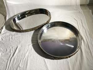 Bandeja para servir de acero inoxidable altamente pulida con bandejas con mango de resina para el hogar, Hotel, restaurante, suministros, artículos para el hogar, bandejas de cocina - Product Image 4