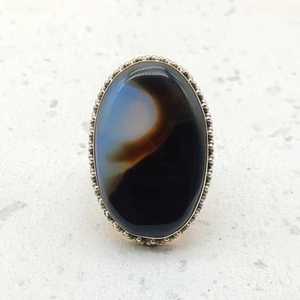 Natural Crazy Agate Gemstone Designer 925 Anillo bohemio de plata Regalo para su fiesta Use anillos Anillos minimalistas contemporáneos - Product Image 2