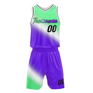 ชุดบาสเก็ตบอลพิมพ์ลายดิจิทัลไซส์ใหญ่ ผ้าโพลีเอสเตอร์ คอวี ระบายอากาศได้ดี สำหรับฝึกซ้อมกีฬา - Product Image 3