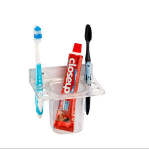 Porte-brosse à dents en plastique moderne avec gobelet (2-en-1) Support mural étanche - Product Image 1