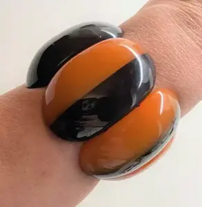 Genuine Quality Stylish Yellow Orange Resin Wooden <b>Fashion</b> <b>Bangles</b> for Women and Girls for Parties and Engagements Low Price - Product Image 5