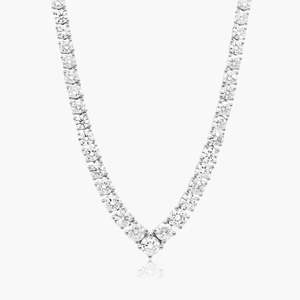 20 Inch Lab Grown Diamond Tennis <b>Chain</b> <b>Iced</b> Cut Diamond Necklace Silver/10K Gold IGI Certified Luxury Wedding Engagement Party - Product Image 1