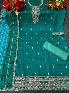 Traje Sharara de trabajo de secuencia bordada para mujer de diseñador tradicional indio para bodas y ropa paquistaní - Product Image 5