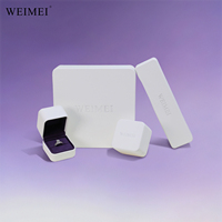 EMBALLAGE WEIMEI Boîte ronde en plastique en cuir Pu avec coins Bague en diamant Pendentif Bracelet Boîte à bijoux Ensemble Usine Vente en gros