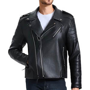 Venta al por mayor al aire libre nuevo estilo desgastado PU cuero ecológico impermeable Stand Collar alta calidad casual chaquetas de cuero hombres - Product Image 6