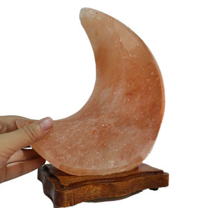 Venta al por mayor de calidad superior del Himalaya 2025 Rosa cristal sal lámpara en forma de Luna hermosa lámpara de Noche del Himalaya hecha a mano - Product Image 4