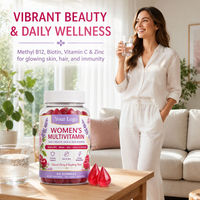 Gommes multivitaminées pour femmes, méthylcobalamine, biotine, zinc, sélénium, cerise, framboise, 60 gommes, végétaliennes, sans gluten, OEM, étiquette privée