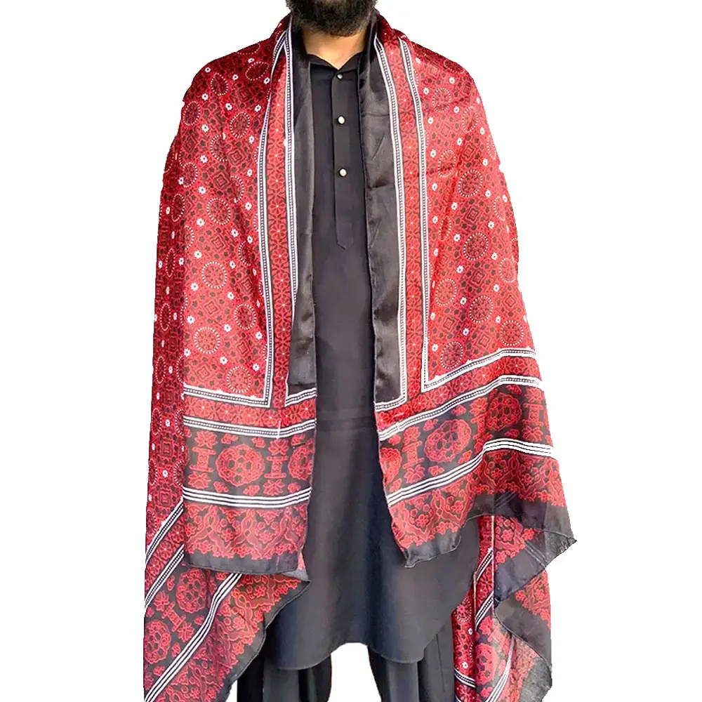 Eşarp müslüman başörtüsü namaz eşarp şal meditasyon şal Ajrak düz meditasyon battaniye erkekler için