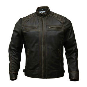 Veste en cuir décontractée de tous les jours pour hommes Street Fashion hommes activités de plein air vestes en cuir imperméable pour hommes à vendre - Product Image 1