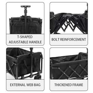 Chariot de jardin industriel tout-terrain, robuste, en acier inoxydable, pliable, chariot de transport, chariot de magasinage, rangement, outils OEM - Product Image 3