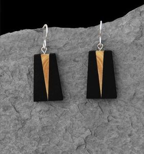 Forme chaude feuille d'or noir blanc résine coeur forme boucles d'oreilles carré rond géométrique en bois résine boucles d'oreilles goutte - Product Image 4