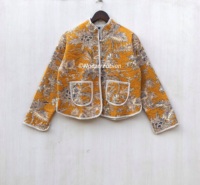 Indiaas handgemaakte gewatteerde jassen van katoen, bloemenprint, bohemian stijl, herfst-winterjas, streetwear, boho gewatteerde reversibele jas