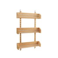 Supports uniques de stockage d'assaisonnement à trois couches en bois de bambou sur mesure pour la cuisine, le restaurant, le sel et le poivre, le pot à épices, support en bois