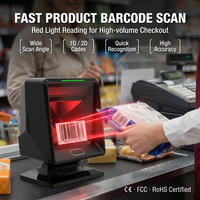 Escáner de Código de Barras de Escritorio Omnidireccional 2D WCMI Big Scan Window, Lector de Códigos QR con Sensor Automático y Manos Libres