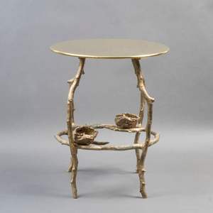 Mesa auxiliar de café de metal con diseño moderno y forma redonda, mesa de centro de calidad antigua, mesa auxiliar de aluminio de tamaño personalizado para latón. - Product Image 1