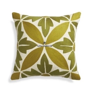 Floral Designer Wool Handmade Crewel Embroidery Wool Chain Stitched <b>Cushion</b> Cover For Sofa Couch Living Room Hot Selling Product - Product Image 2