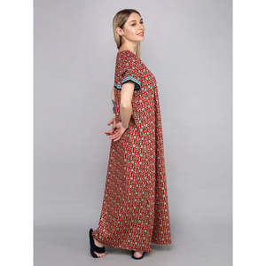 Evolove - Camisón Largo de Algodón con Estampado Floral para Mujer, con Cordón Ajustable, Suave, Tejido, Tipo Bata de Baño, Talla Única, Personalizable - Product Image 6