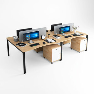 Mesa de Centro Contemporánea de 4 Plazas, 280x140cm, Mueble Móvil Moderno HBUC060, Mueble de Oficina de Madera Melamina para Dormitorio u Oficina - Product Image 1