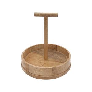 Support à gâteau ovale en bois au design populaire, finitions naturelles pour mariage, anniversaire, présentoir personnalisé en gros - Product Image 2