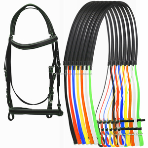 Brida de carreras de PVC con riendas a juego ampliamente utilizada en carreras de caballos Trail Horse Show material sintético parece cuero - Product Image 5