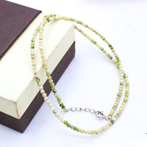 Hecho a mano 925 plata esterlina Natural amarillo Calcedonia piedra preciosa facetada cuentas redondas Solar plexo Chakra collar curativo - Product Image 6