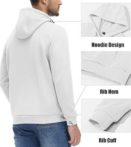 Nouvelle Arrivée Hiver – Sweat à Capuche Homme en Polaire Lourde Doublée Polyester/Coton – Décontracté, Sportif, Entraînement - Product Image 3