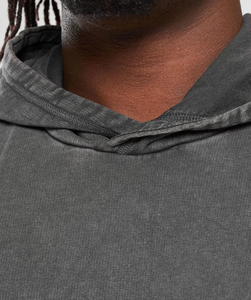 Pull-over à capuche pour hommes, poids lourd délavé 100% coton, sweat à capuche surdimensionné à épaules tombantes, vêtements de sport, vêtements de rue, sweats à capuche avec impression DTG - Product Image 2