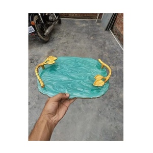 Bandeja de resina para utensilios de cocina Plato de metal disponible para servir alimentos - Product Image 1