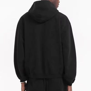 เสื้อฮู้ดซิปมีฮู้ดสำหรับผู้ชายและผู้หญิงเสื้อฮู้ดแบบซิปรูดซิปแบบเรียบโลโก้ตามสั่ง - Product Image 2