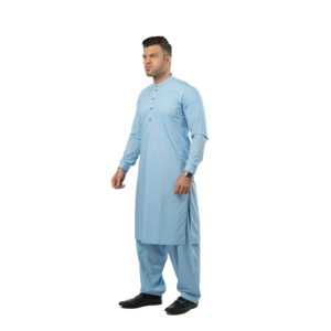 Kurta / Kurti de Algodón Azul Cielo para Hombre R-31, Ropa Casual - Product Image 5